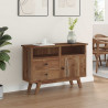 Bufet z szufladą Naturalny 100 x 30 x 68 cm Lite drewno teakowe