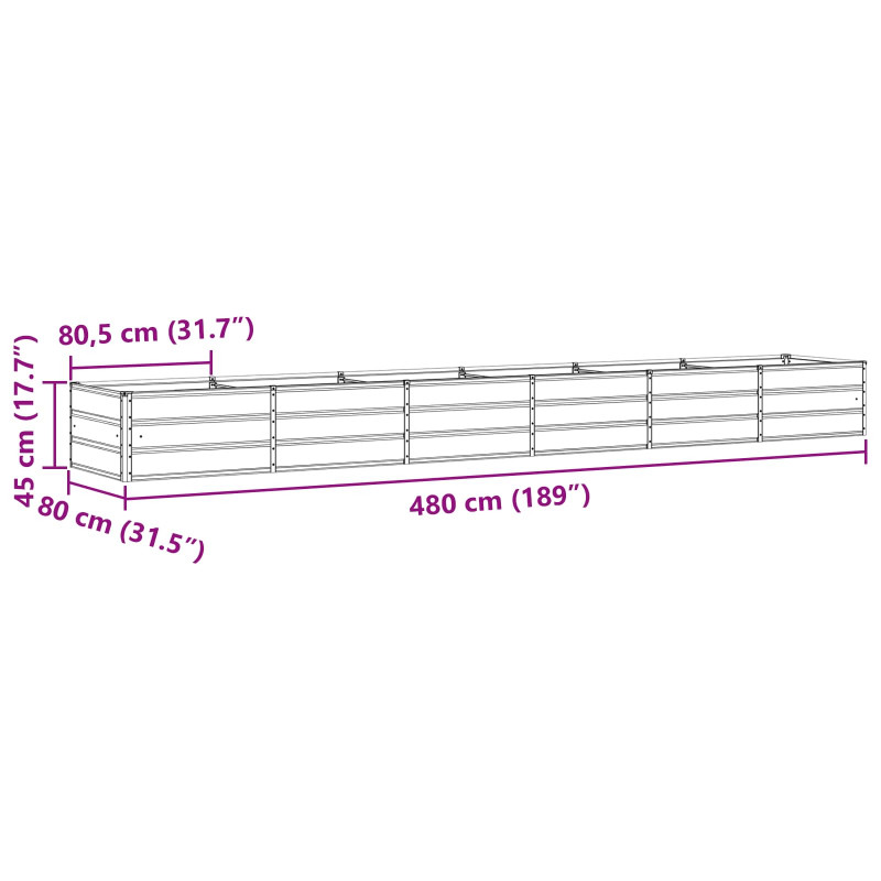 Donica Zielony 480 x 80 x 45 cm Stal