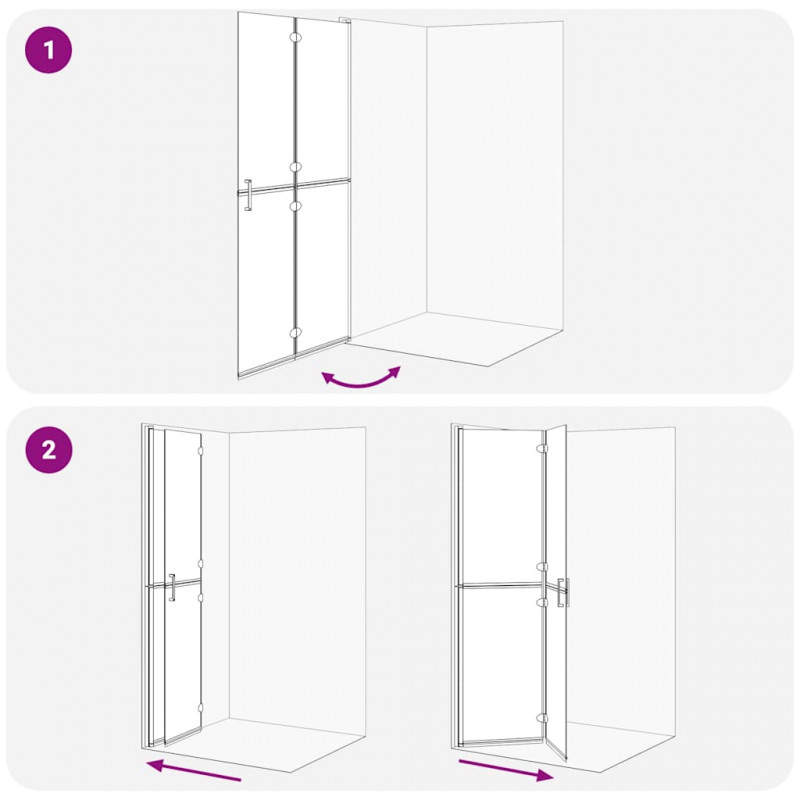 Ściana prysznicowa Walk-In Czarny 100 x 6,5 x 190 cm