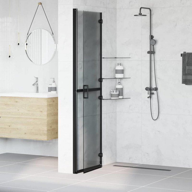 Ściana prysznicowa Walk-In Czarny 110 x 6,5 x 190 cm