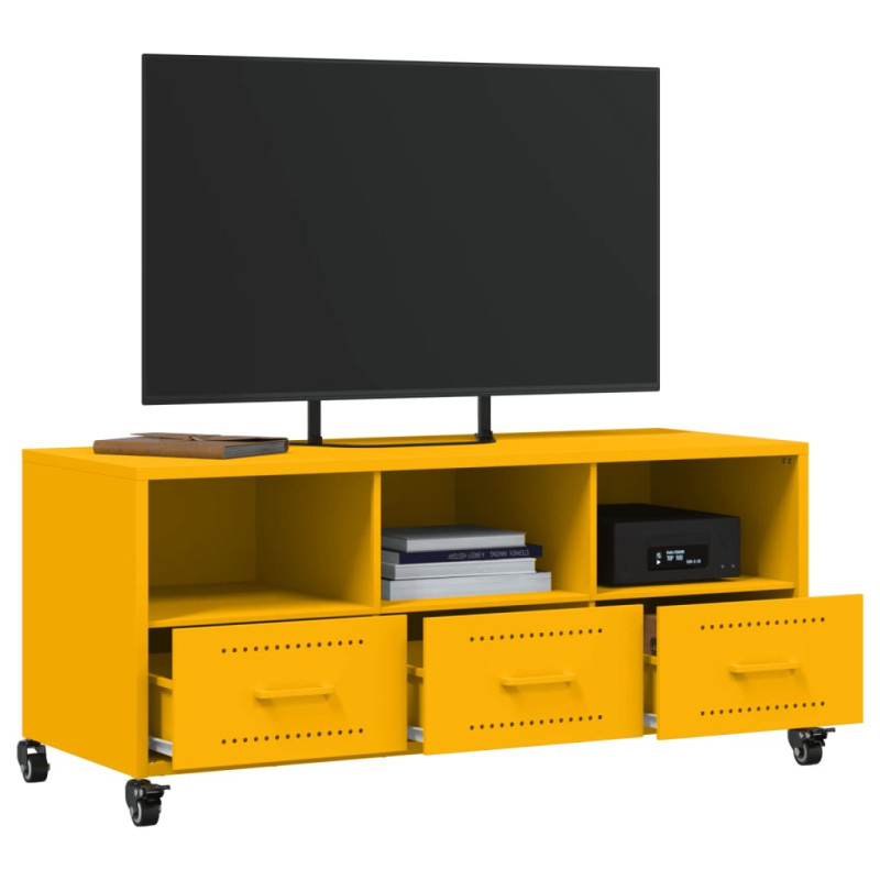 Szafka RTV, musztardowa, 100,5x39x43,5 cm, stal