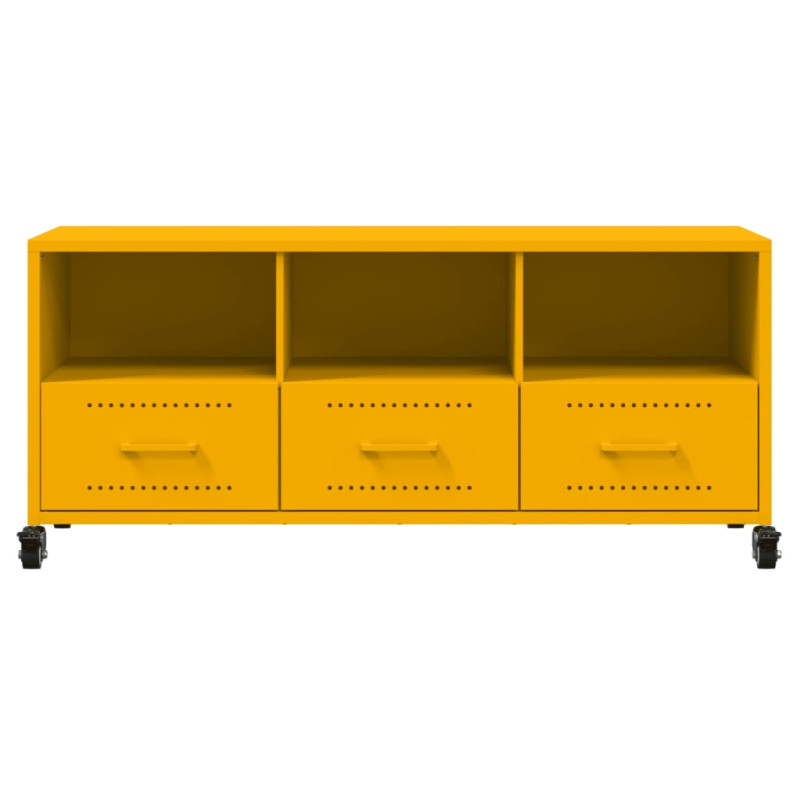 Szafka RTV, musztardowa, 100,5x39x43,5 cm, stal