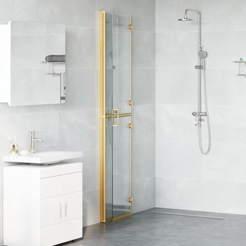 Ściana prysznicowa Walk-In złoty 90 x 6.5 x 190 cm