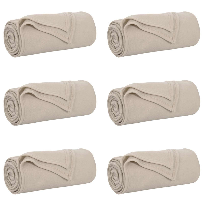 Koce narzutowe 6 pcs Beżowy 240 x 220 cm Polar