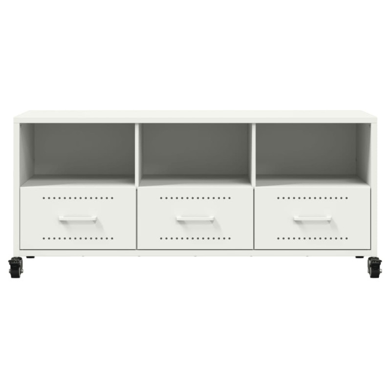 Szafka RTV, biała, 100,5x39x43,5 cm, stal