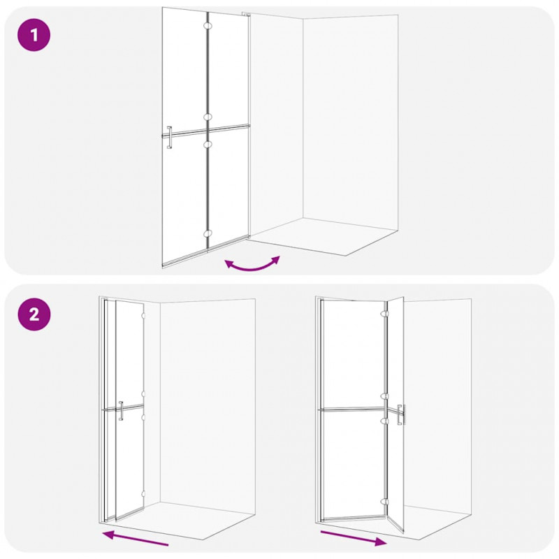 Ściana prysznicowa Walk-In złoty 110 x 6,5 x 190 cm