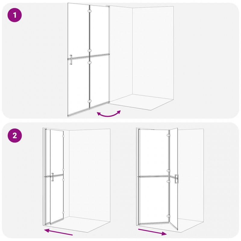 Ściana prysznicowa Walk-In złoty 120 x 6,5 x 190 cm