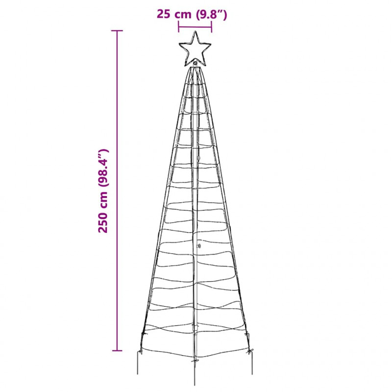 Ledowa Choinka Bożonarodzeniowa z Kolcami do Ziemi 250 cm