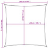 Żagiel przeciwsłoneczny, 160 g/m², jasnoszary, 3x3 m, HDPE