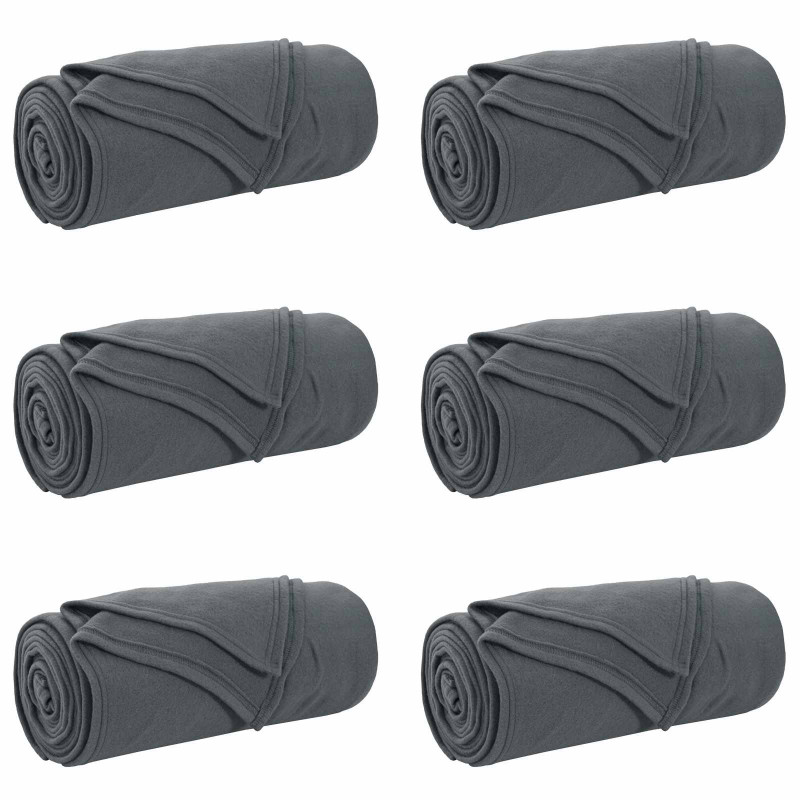 Koce narzutowe 6 pcs Ciemnoszary 270 x 240 cm Polar