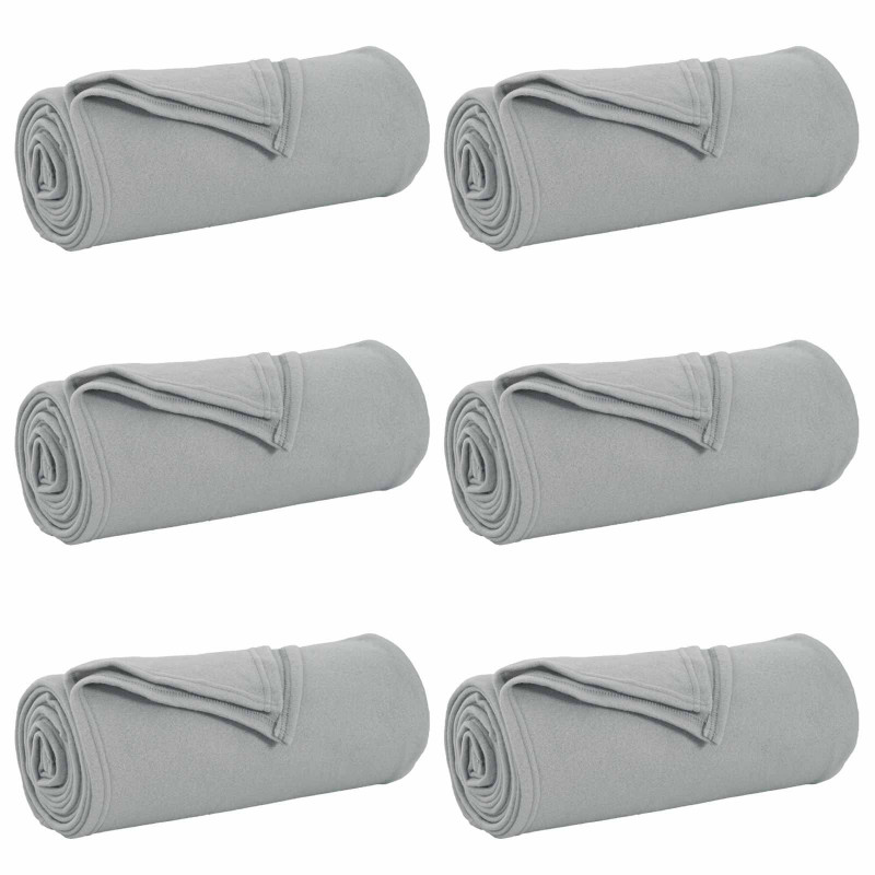 Koce narzutowe 6 pcs Szary 240 x 220 cm Polar