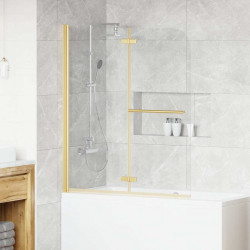 Osłona prysznicowa złoty 120 x 140 cm Szkło ESG i aluminium