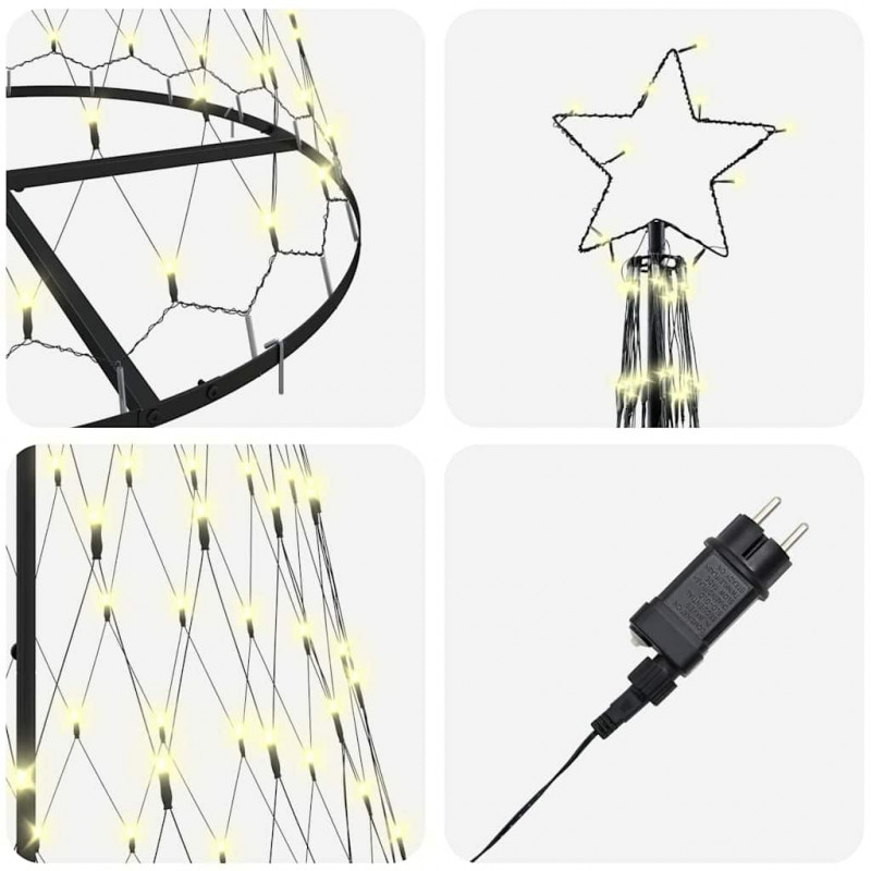 Choinka świąteczna LED z podstawą Ciepła biel 250 cm Metal