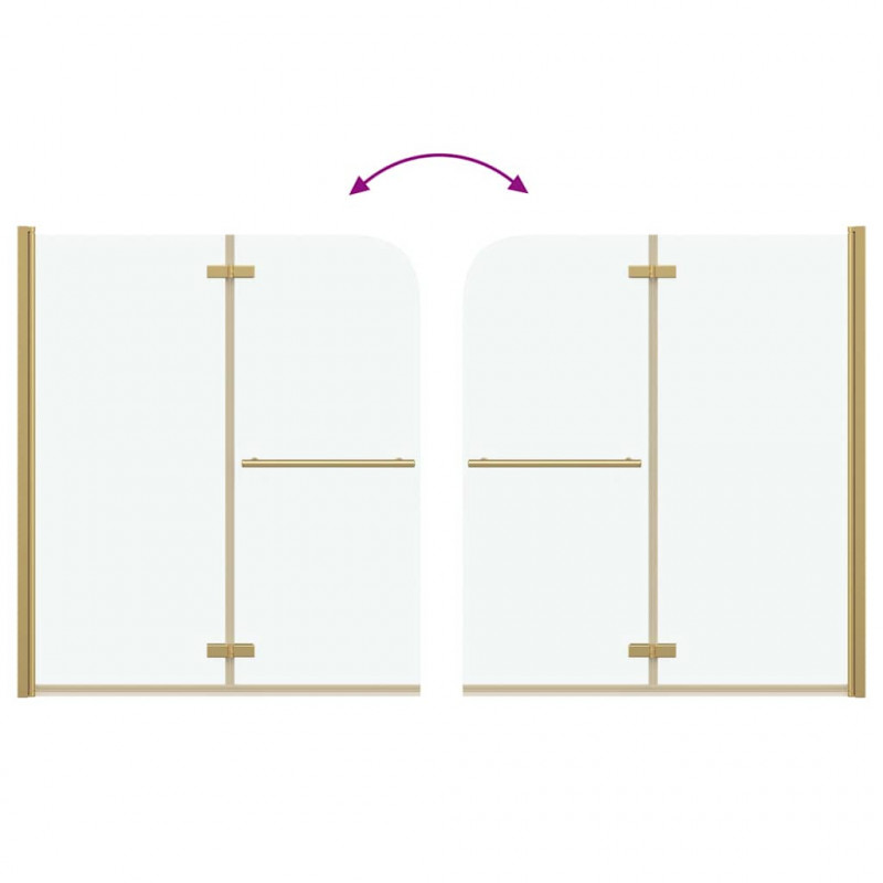 Osłona prysznicowa złoty 120 x 140 cm Szkło ESG i aluminium