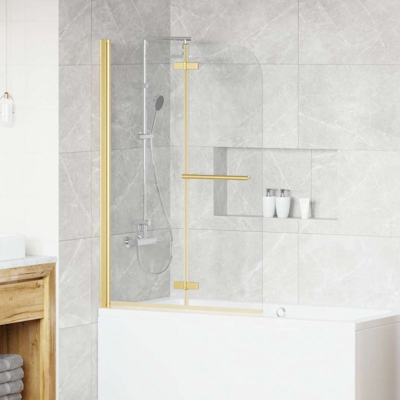 Osłona prysznicowa złoty 95 x 140 cm Szkło ESG i aluminium