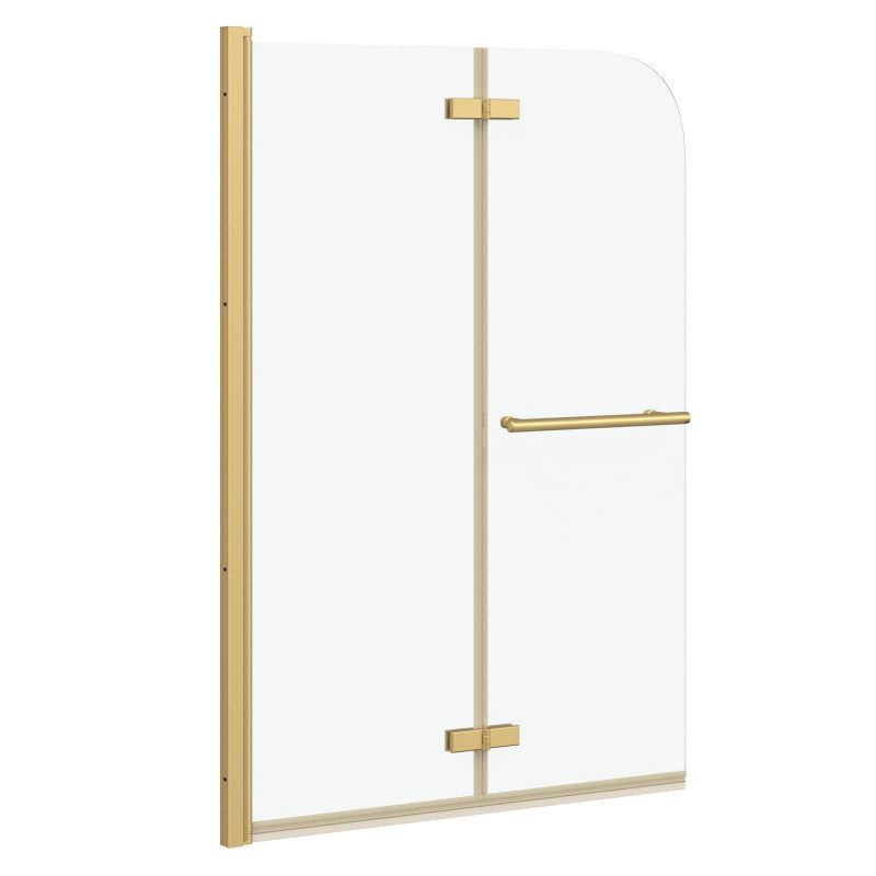 Osłona prysznicowa złoty 95 x 140 cm Szkło ESG i aluminium