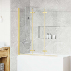 Osłona prysznicowa złoty 130 x 138 cm Szkło ESG i aluminium