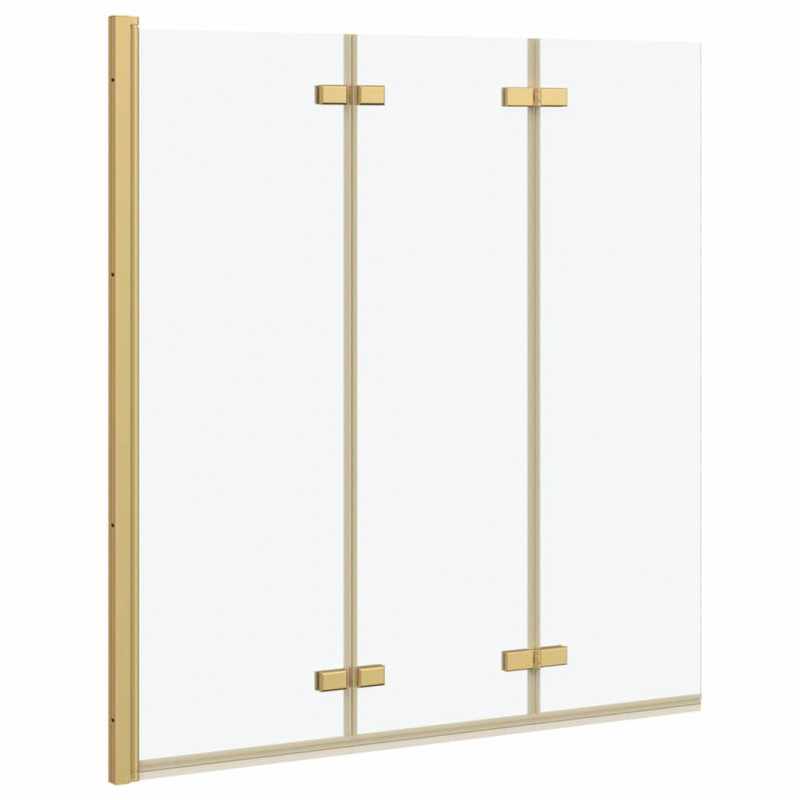 Osłona prysznicowa złoty 130 x 138 cm Szkło ESG i aluminium