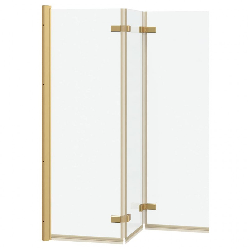 Osłona prysznicowa złoty 130 x 138 cm Szkło ESG i aluminium