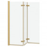 Osłona prysznicowa złoty 130 x 138 cm Szkło ESG i aluminium