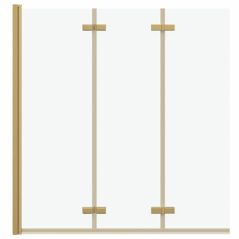 Osłona prysznicowa złoty 130 x 138 cm Szkło ESG i aluminium