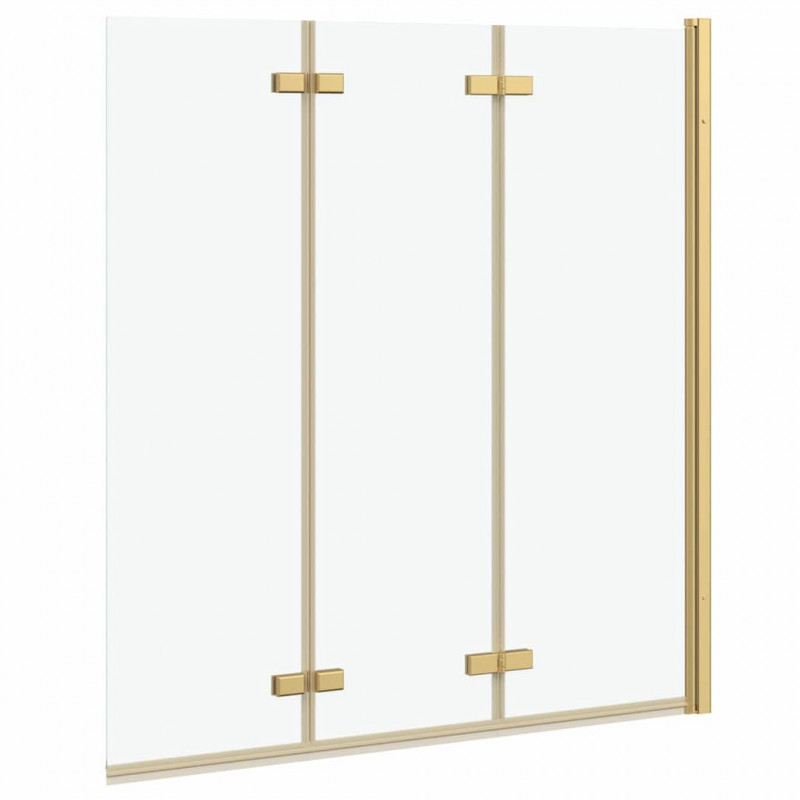 Osłona prysznicowa złoty 130 x 138 cm Szkło ESG i aluminium