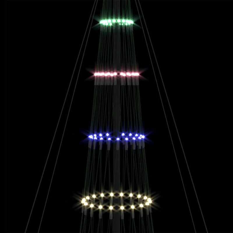 Choinka świąteczna LED z podstawą Wielokolorowe 184.5 cm Metal