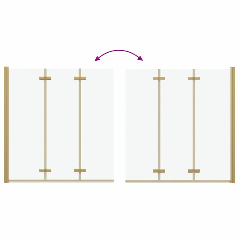 Osłona prysznicowa złoty 130 x 138 cm Szkło ESG i aluminium