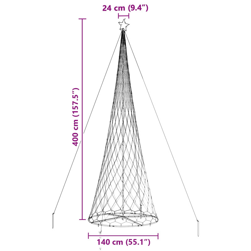 Choinka świąteczna LED z podstawą Wielokolorowe 184.5 cm Metal