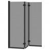 Osłona prysznicowa Czarny 130 x 138 cm Szkło ESG i aluminium
