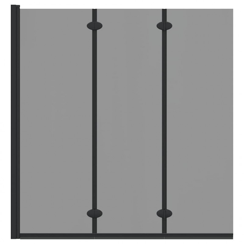 Osłona prysznicowa Czarny 130 x 138 cm Szkło ESG i aluminium
