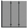 Osłona prysznicowa Czarny 130 x 138 cm Szkło ESG i aluminium
