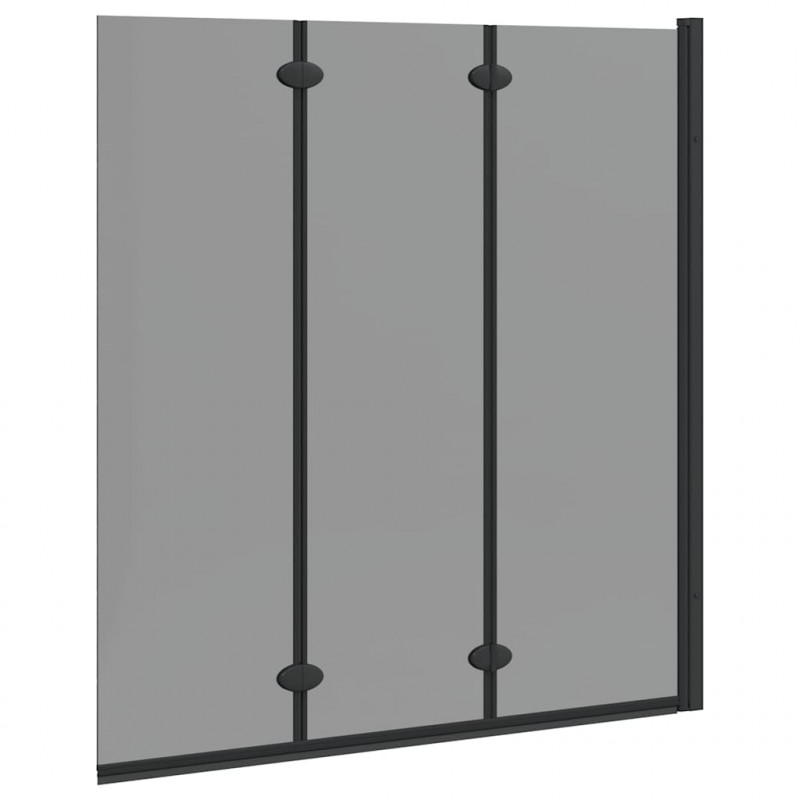 Osłona prysznicowa Czarny 130 x 138 cm Szkło ESG i aluminium