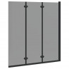 Osłona prysznicowa Czarny 130 x 138 cm Szkło ESG i aluminium