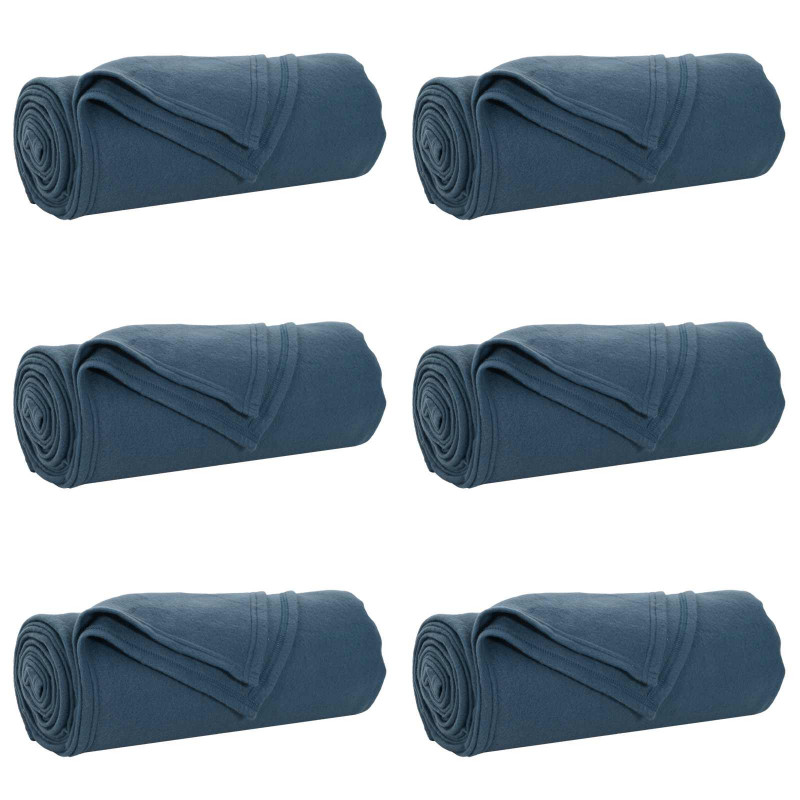 Koce narzutowe 6 pcs Granatowy 270 x 240 cm Polar