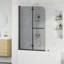 Osłona prysznicowa Czarny 120 x 140 cm Szkło ESG i aluminium