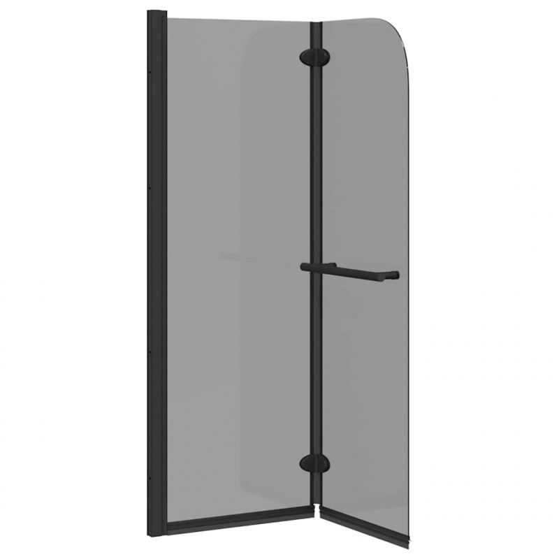 Osłona prysznicowa Czarny 120 x 140 cm Szkło ESG i aluminium