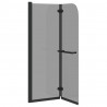 Osłona prysznicowa Czarny 120 x 140 cm Szkło ESG i aluminium