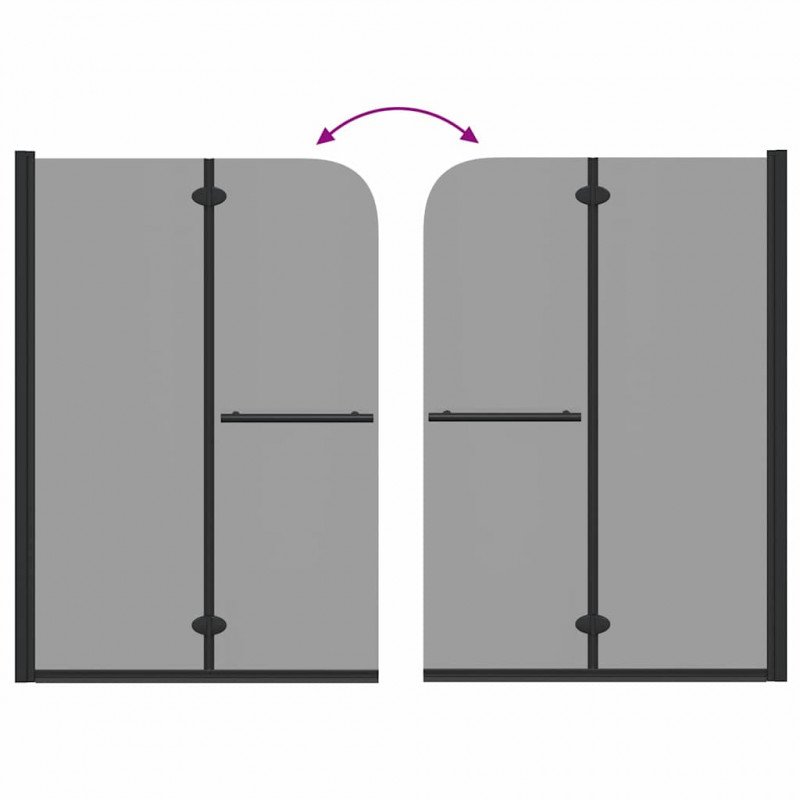 Osłona prysznicowa Czarny 120 x 140 cm Szkło ESG i aluminium