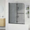 Osłona prysznicowa Czarny 95 x 140 cm Szkło ESG i aluminium