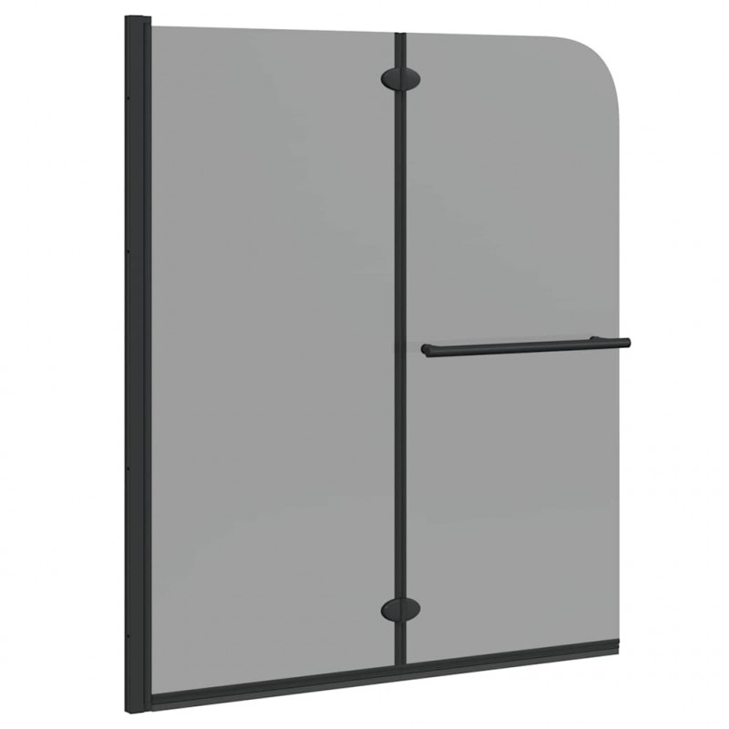 Osłona prysznicowa Czarny 95 x 140 cm Szkło ESG i aluminium