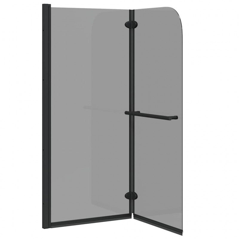 Osłona prysznicowa Czarny 95 x 140 cm Szkło ESG i aluminium
