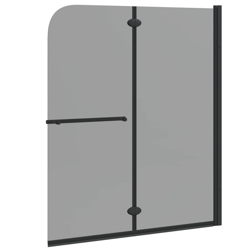 Osłona prysznicowa Czarny 95 x 140 cm Szkło ESG i aluminium