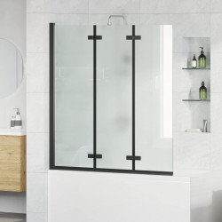 Osłona prysznicowa Czarny 130 x 138 cm Szkło ESG i aluminium