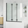 Osłona prysznicowa Czarny 130 x 138 cm Szkło ESG i aluminium