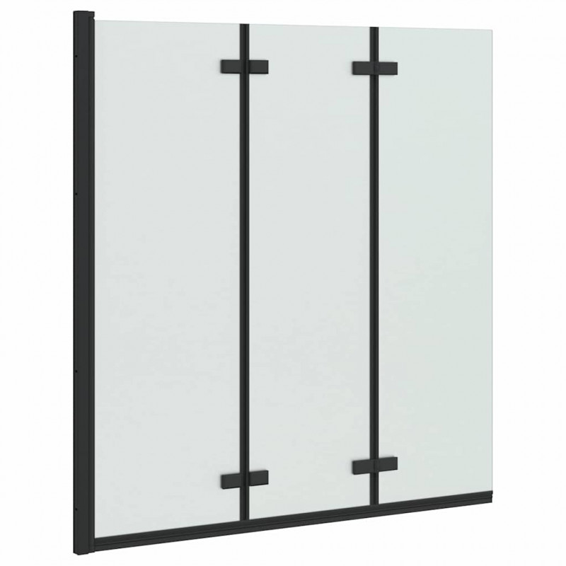 Osłona prysznicowa Czarny 130 x 138 cm Szkło ESG i aluminium