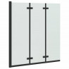 Osłona prysznicowa Czarny 130 x 138 cm Szkło ESG i aluminium