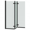 Osłona prysznicowa Czarny 130 x 138 cm Szkło ESG i aluminium