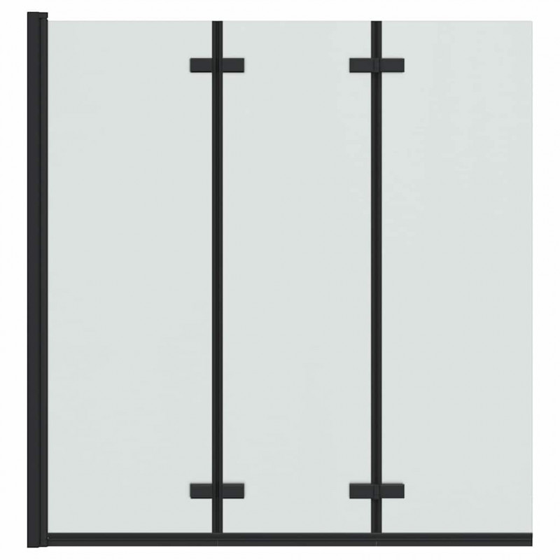 Osłona prysznicowa Czarny 130 x 138 cm Szkło ESG i aluminium