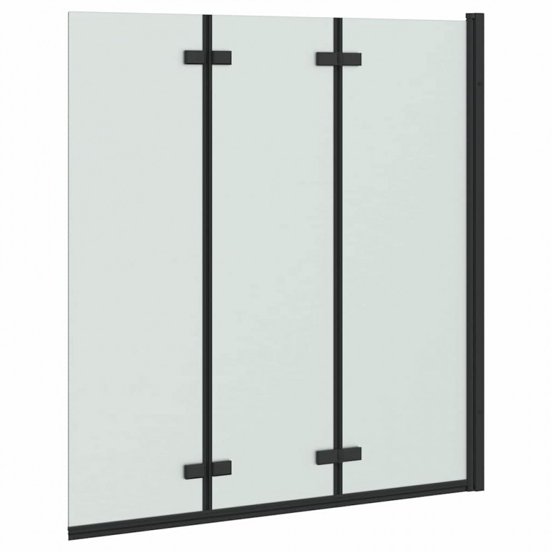Osłona prysznicowa Czarny 130 x 138 cm Szkło ESG i aluminium